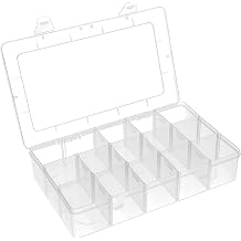 BTremary 15 Grids Clear Plastic Storage Box with Compartment, Craft Organizers and Storage, Transparent Jewelry Storage Box, Small Parts Organizer for Sewing Bead Washi Tape Thread