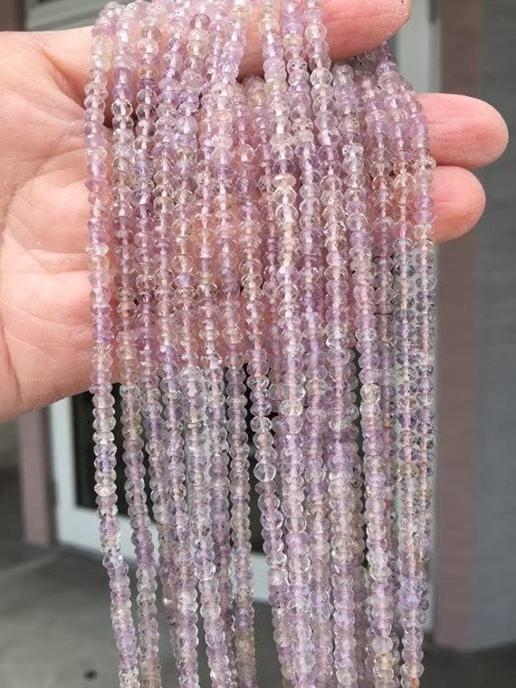 Améthyste amétrine naturelle facettée 3-4mm pour création bijoux - 4