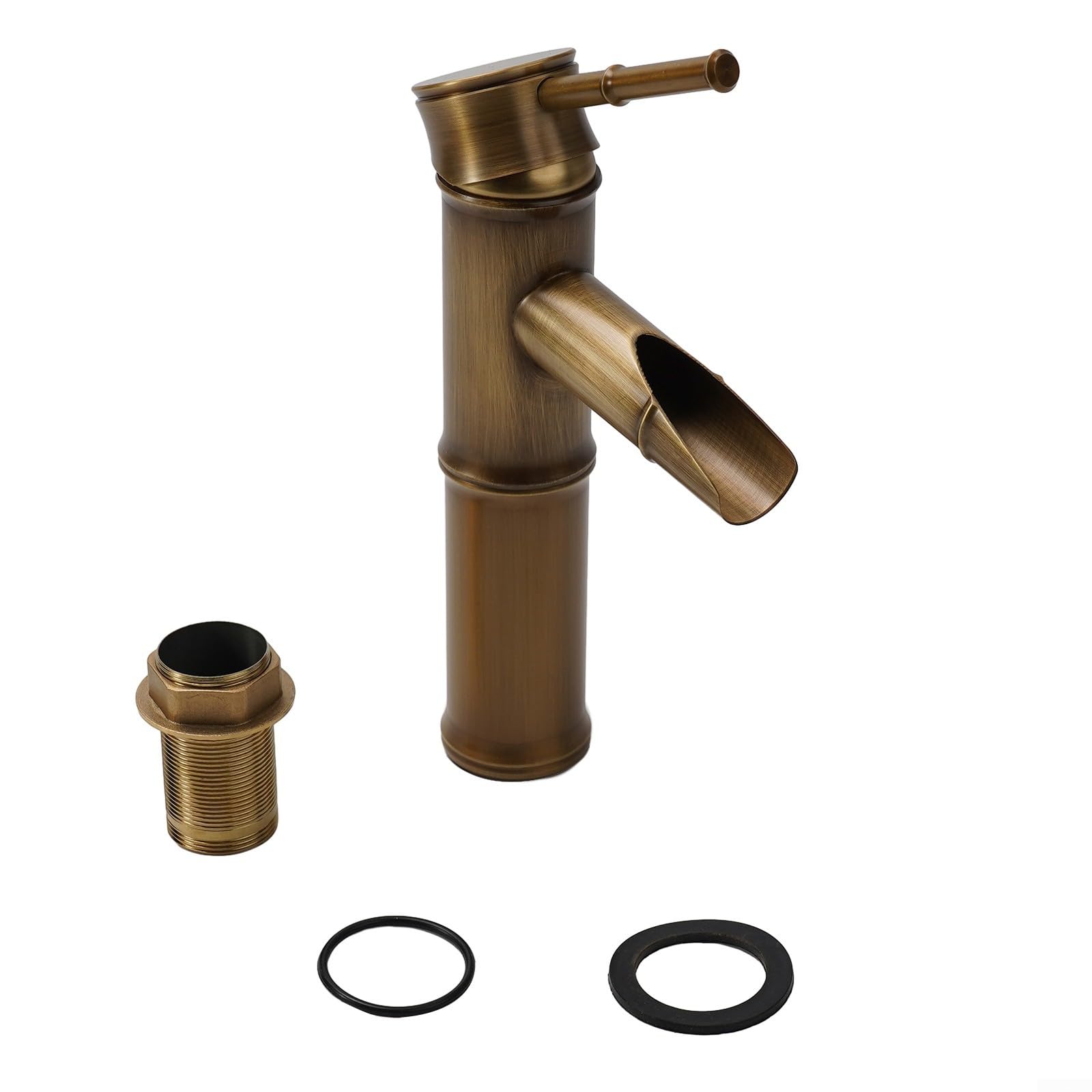 SOHNVWTGD Faucet,Antique Brass Basin Faucet Rust Retro Bathroom Sink Taps Bathroom Hot and Cold Water Basin Faucet(S)