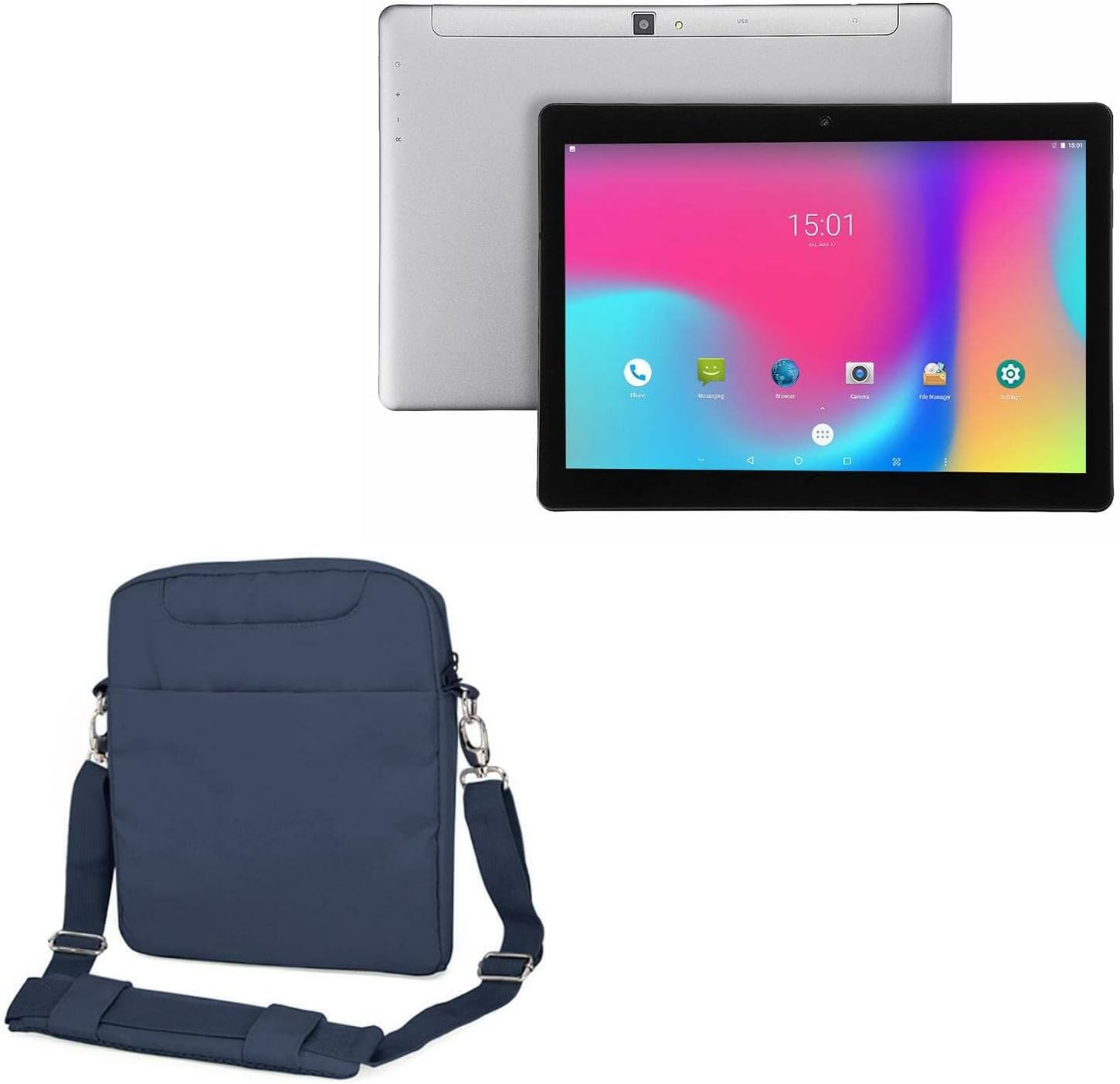 BoxWave Case Compatible with Alldocube M5 S - Encompass Urban Bag, Over Shoulder Messenger Straps Handle Bag Pockets - Navy