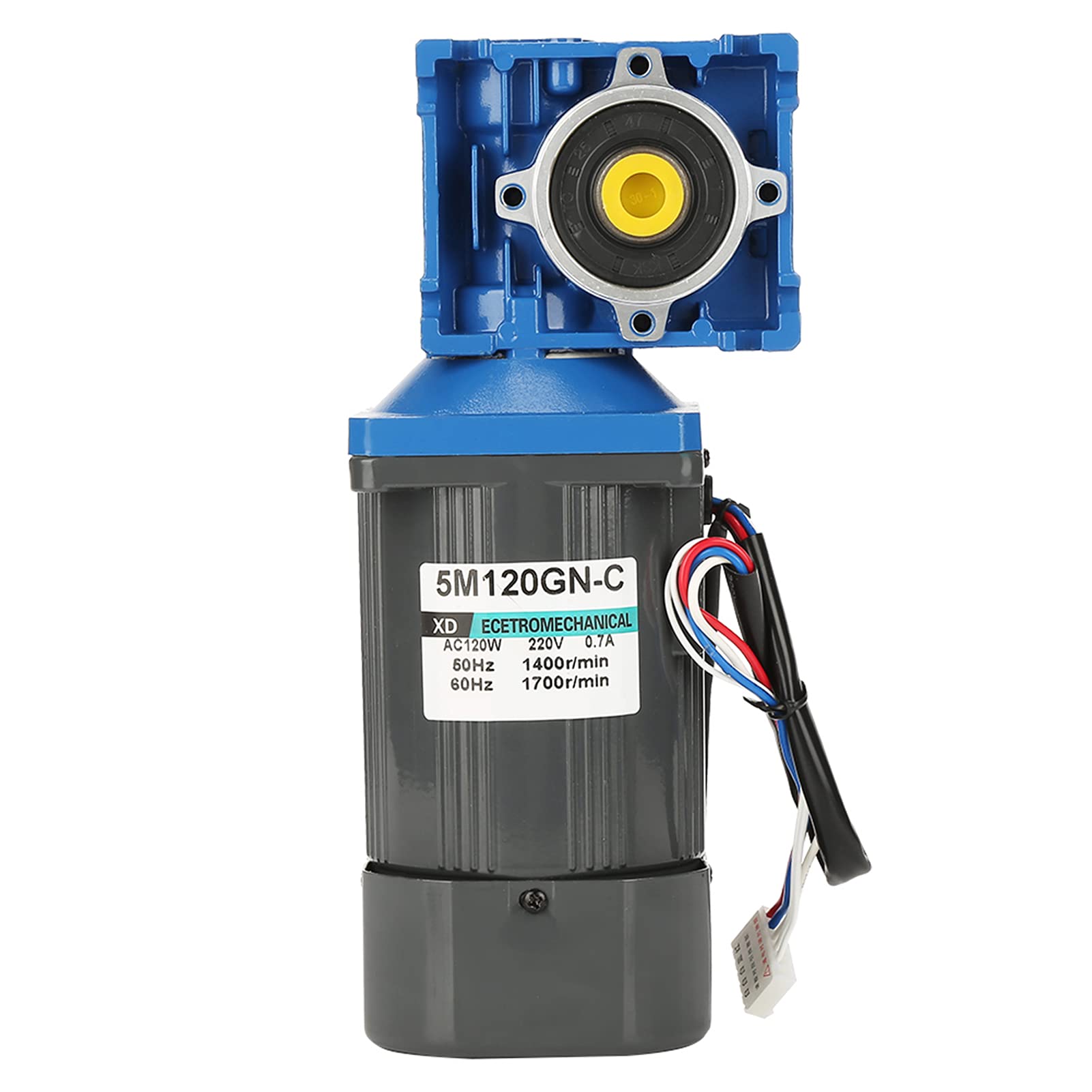 FTVOGUE 120 W AC 220 V Selbsthemmende Schneckengetriebemotorgeschwindigkeit Einstellbar mit Regler für Industrielle Automatisierung, Förderband, Tür, Tor (Untersetzungsverhältnis 25k)