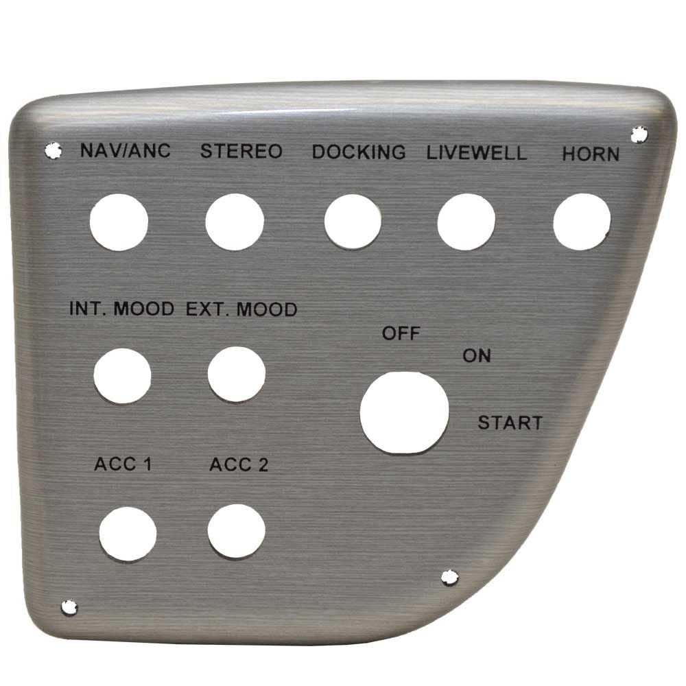 Avalon Boat Blank Switch Panel 120930 | 5 3/4 x 5 Inch Silver Plastic