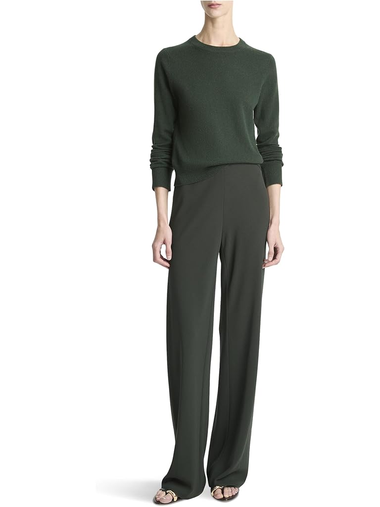 Green Vince High Waist Crepe Bias Pants