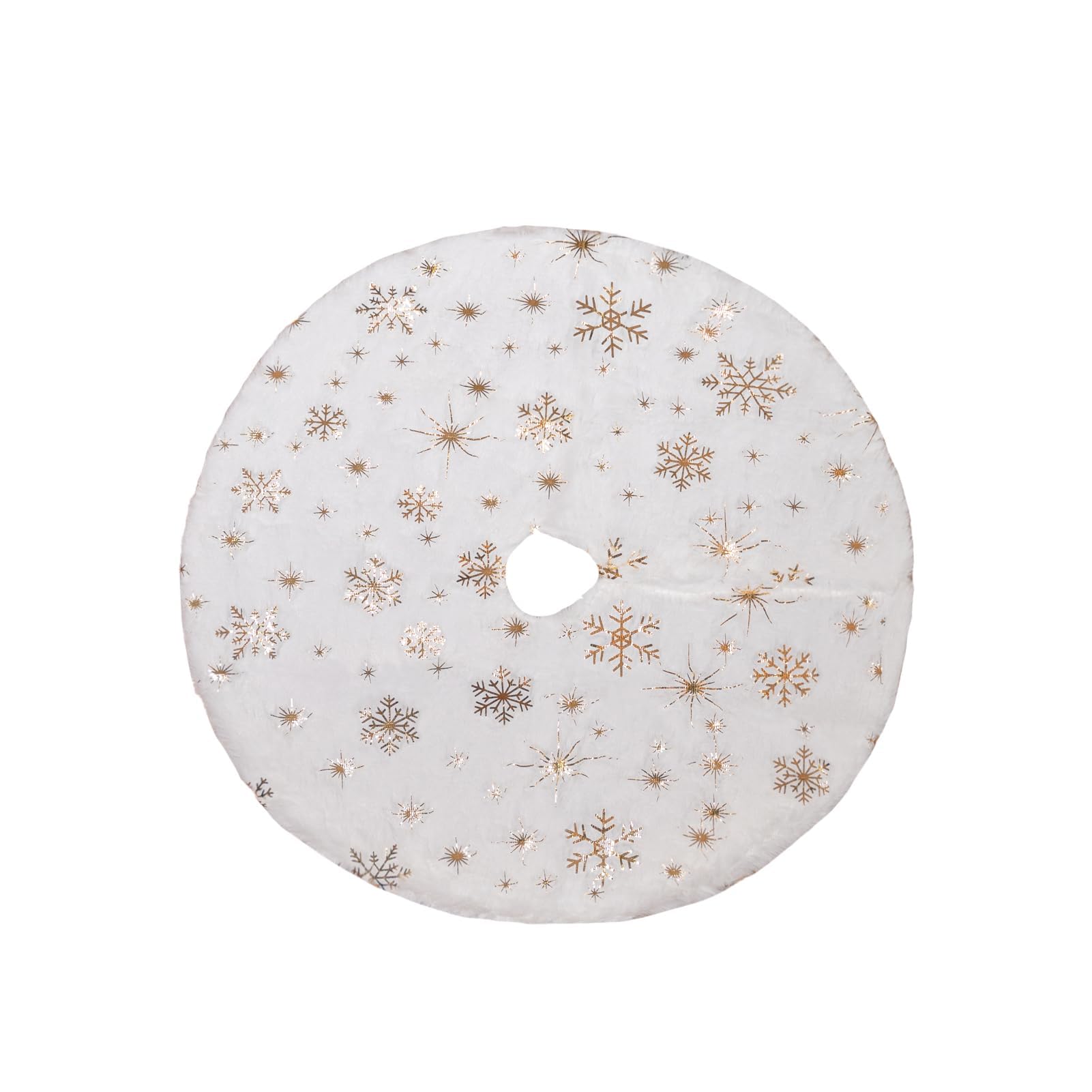 Faldón para Árbol de Navidad Pequeño, 38cm Mini Cubre Pie de Árbol, Felpa Falda Arbol, Base de árbol de Navidad Falda Redondas, para Mini Decoración del Arbol de Navideños (Blanco-E)