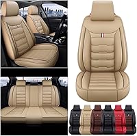 Vista 2 de Fundas de asiento de coche de 5 asientos de lujo para vehículos deportivos Santa Fe Santa Fe Protector de asiento delantero y trasero, cojín de Beige