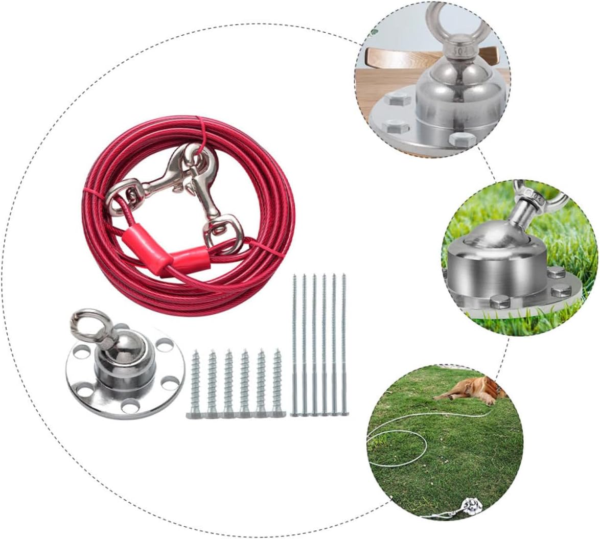 Totority 1set Rotating Stainless Steel Dog Tie-Out Stake for Large Dogs Heavy-Duty Outdoor Anchor for Camping and Backyard Use Design Strong Pulling Force