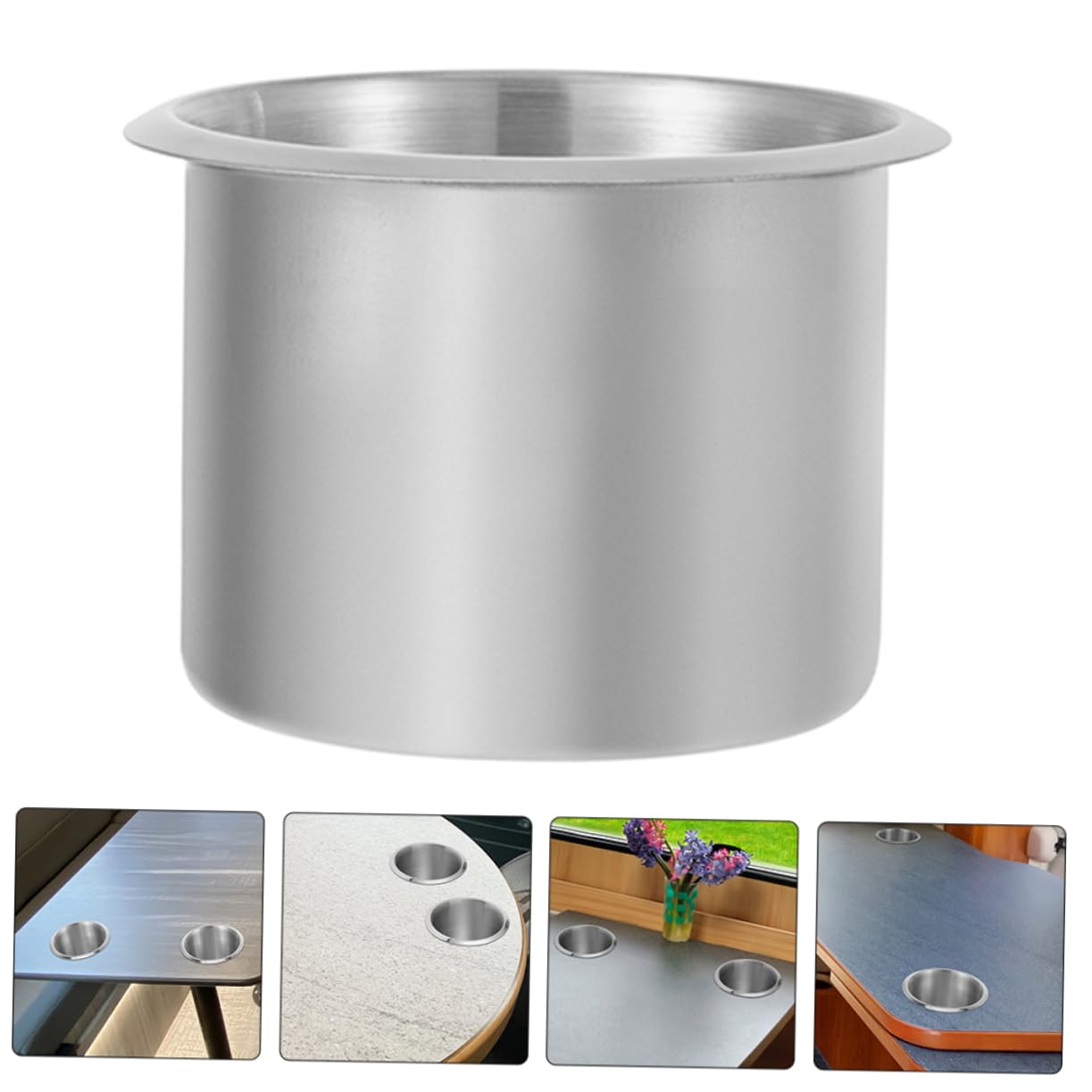 Mikinona 2pcs Boat Coaster Cup Holder Rv Accessories Cup Storage Holders for Rv Yacht Stainless Steel Can