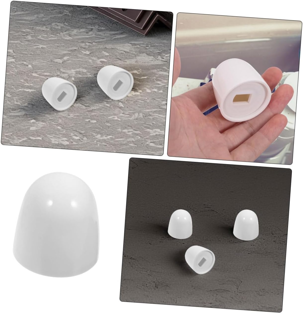 DOITOOL 8PCS Universal Toilet Bolt Caps Plastic Toilet Floor Bolt Covers Washers Decorative Hardware Accessories for Easy Installation