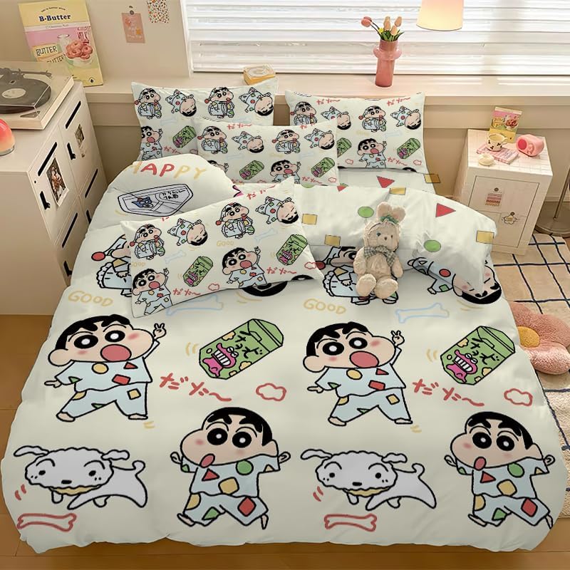 クレヨンしんちゃん 寝具カバーセット 布団カバー シーツ 掛け布団カバー 敷き布団カバー 寝具セット フラットシーツ ベッドカバーセ