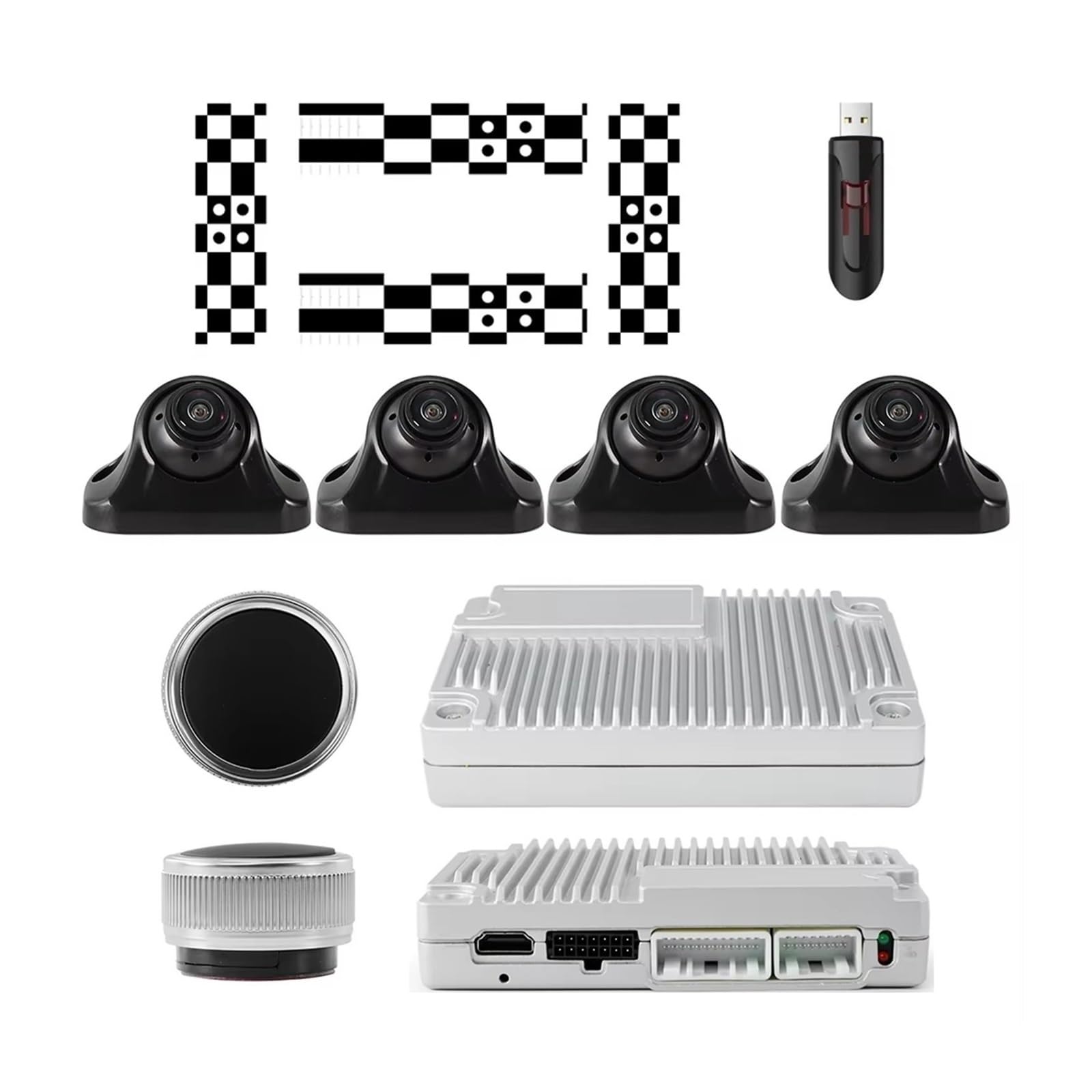 Caméra Arrière Caméra Panoramique 720P 360 ° DVR HD Avant Arrière Gauche Droite 3D 360 Vue D'oiseau Avec Tissu D'étalonnage 128G USB Camera de Recul pour Voiture