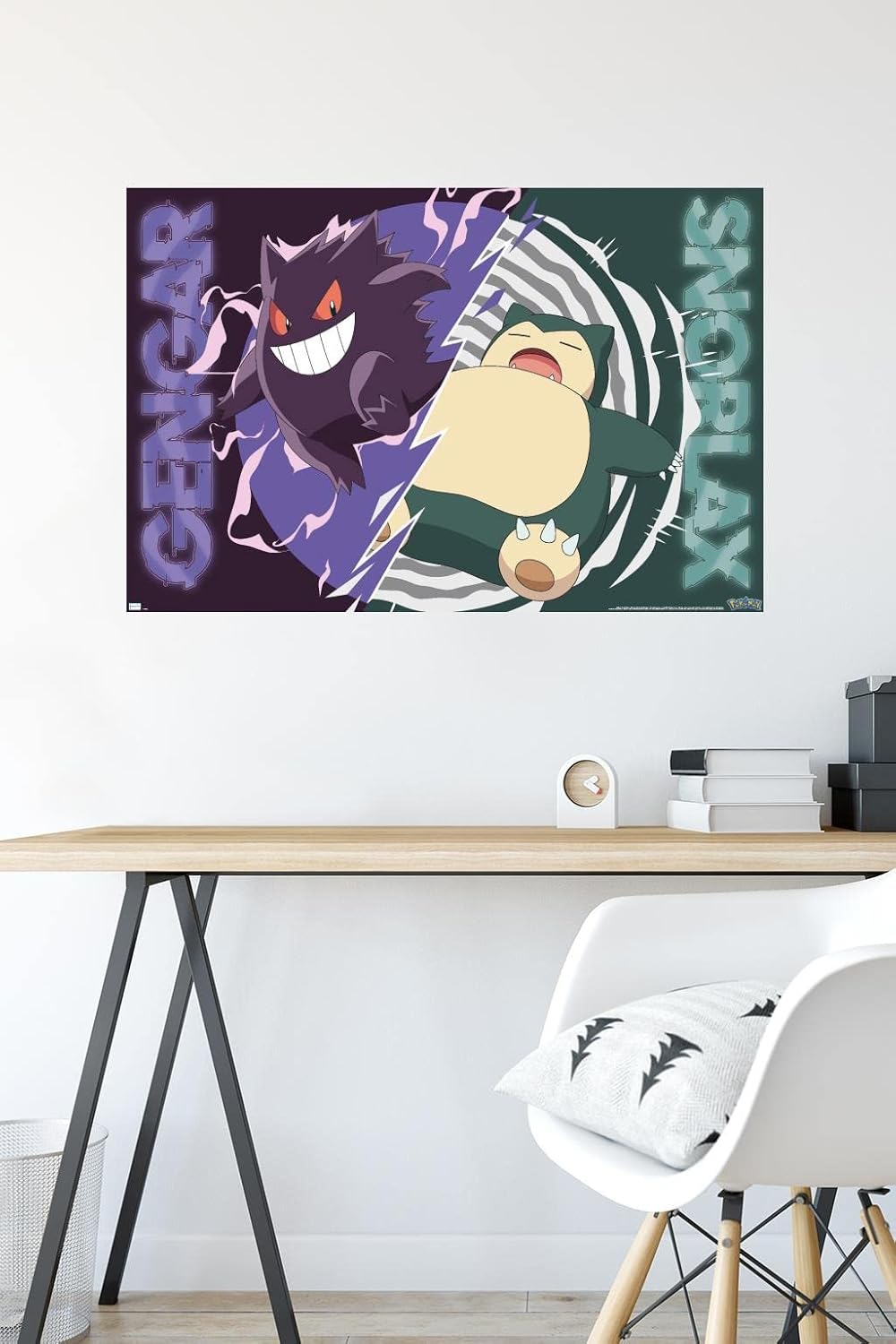 Trends International Pokémon - Gengar Snorlax Battle Wall Poster, 34L x 22.4W, Premium Unframed Version