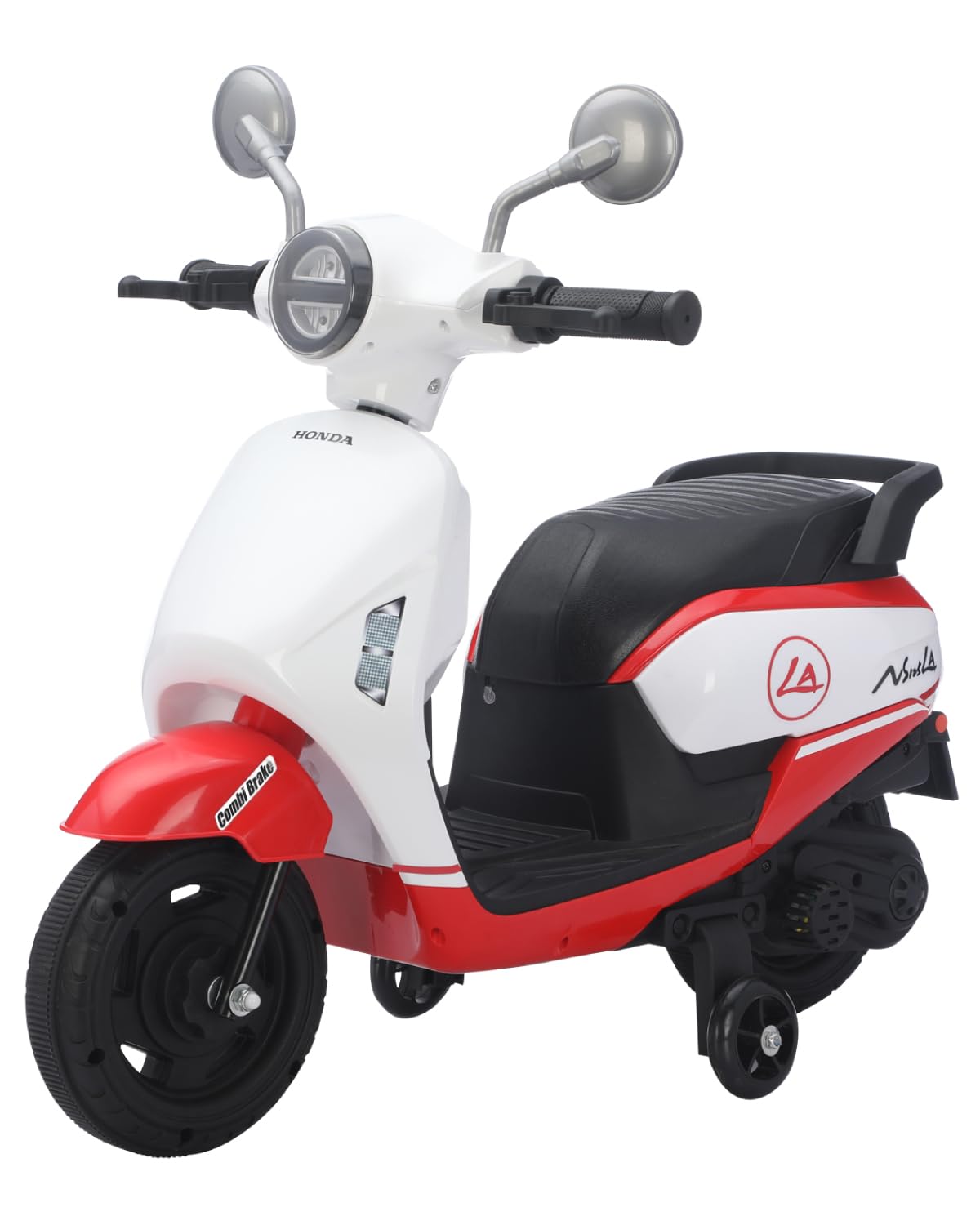TCARAIWEN Scooter Électrique Enfant, Moto Électrique 6V pour Filles Garçons de 1-3 Ans, Mini Vélo Jouet avec Roues de Stabilisation, Musique & Phare (Rouge)