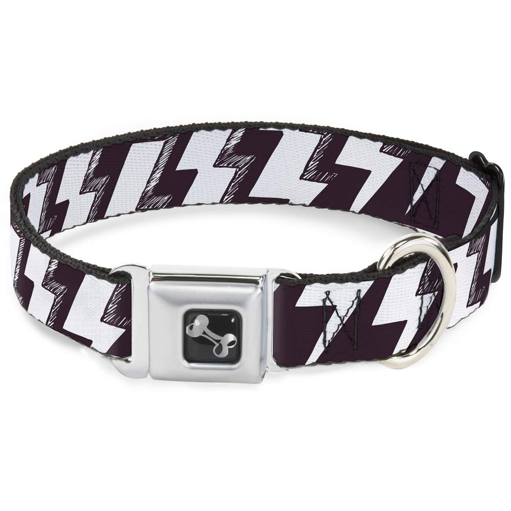 Collier de chien réglable 15-66 cm Buckle Down motif éclairs sketch