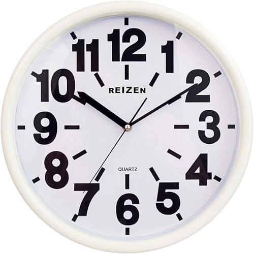 Reloj de pared de cuarzo de baja visión, cara blanca, negro No.