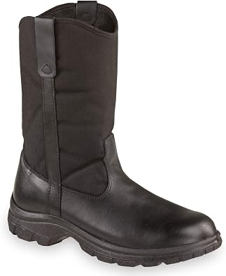 Thorogood Mens 804-6111 Soft Streets Series 10" Pull-On Wellington, Safety Toe Boot, Black - 7.5 M US