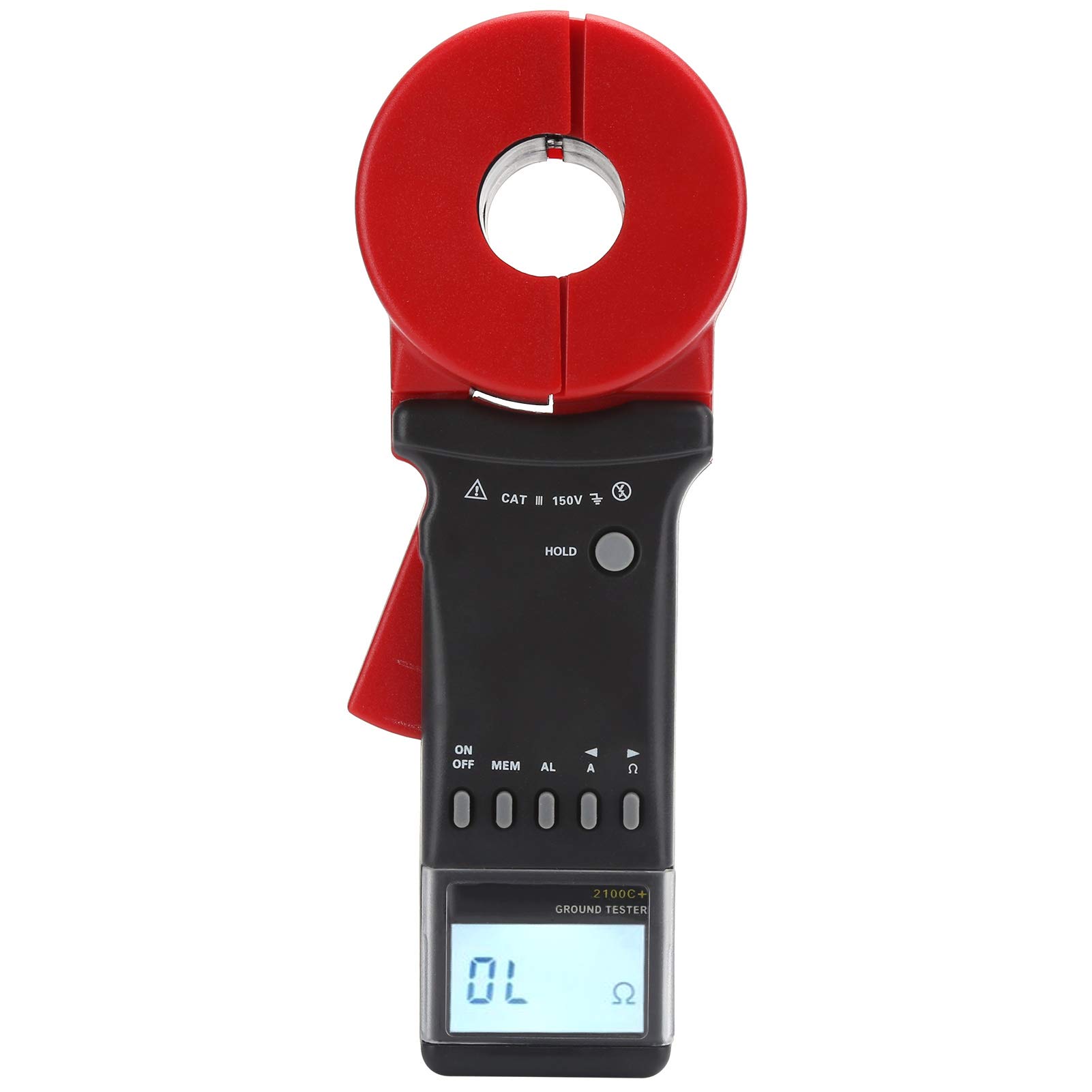 Erdungswiderstandstester Clamp Erdungsmessgerät Multifunktionsklemme 0mA-30A mit 99 Datenspeichersätzen 0,01-1200 Ω (ETCR2100C+ 0.01-1200Ω) (ETCR2100C+ 0.01-1200Ω)