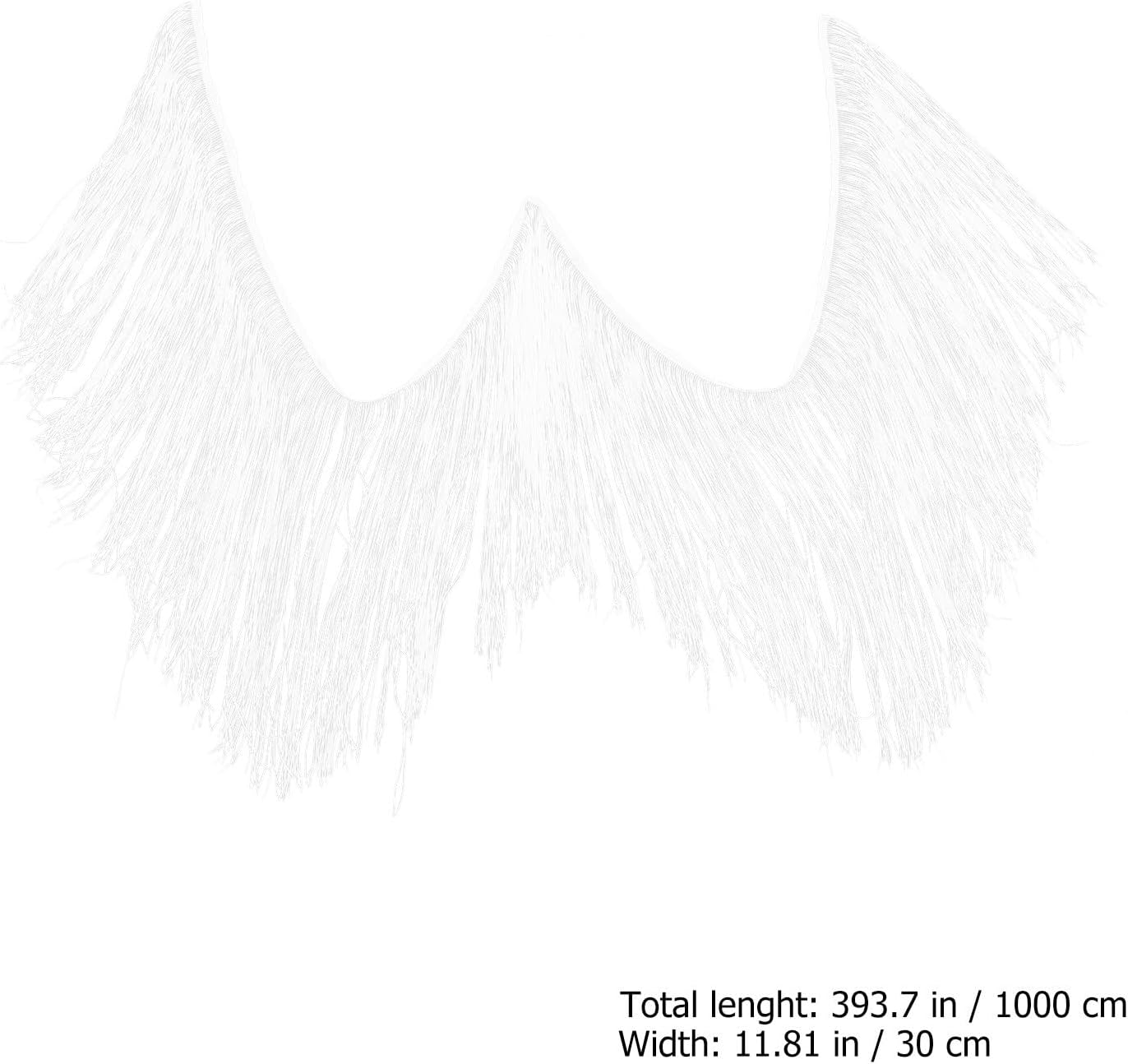 White Polyester Fringe Trim for Women, 30cm Sewing