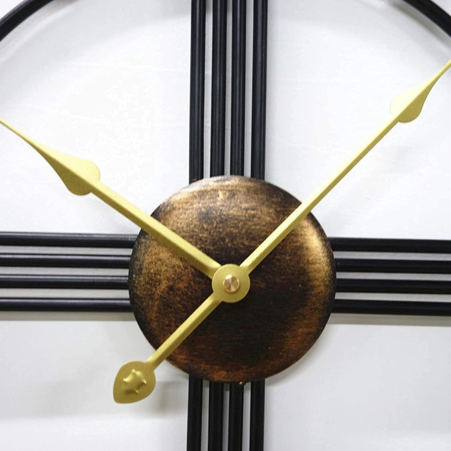 20 Inch Large Simplicity Garden Clock Outdoor Garden Wall Clock Open Face Wrought Iron Waterproof Outdoor Clock Indoor Outdoor Decoration Mute Quartz Wall Clock Outside Clock