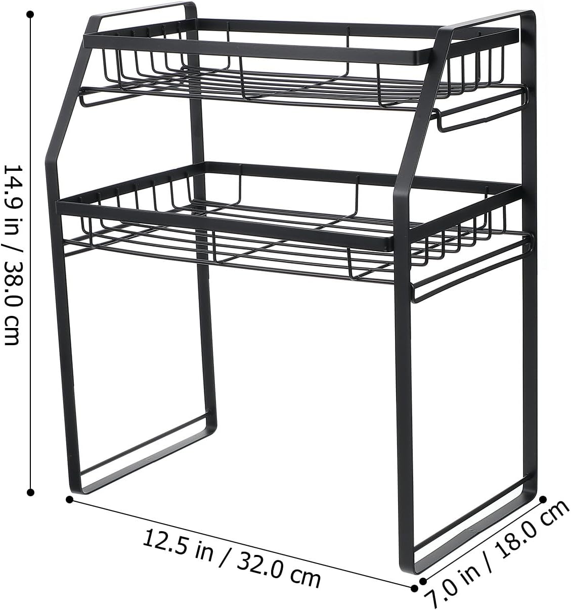 VALICLUD Multi-function Two-layer Seasoning Storage Holder Spice Rack Black Desktop Bottle Shelf Kitchen Organizer for Home Pantry