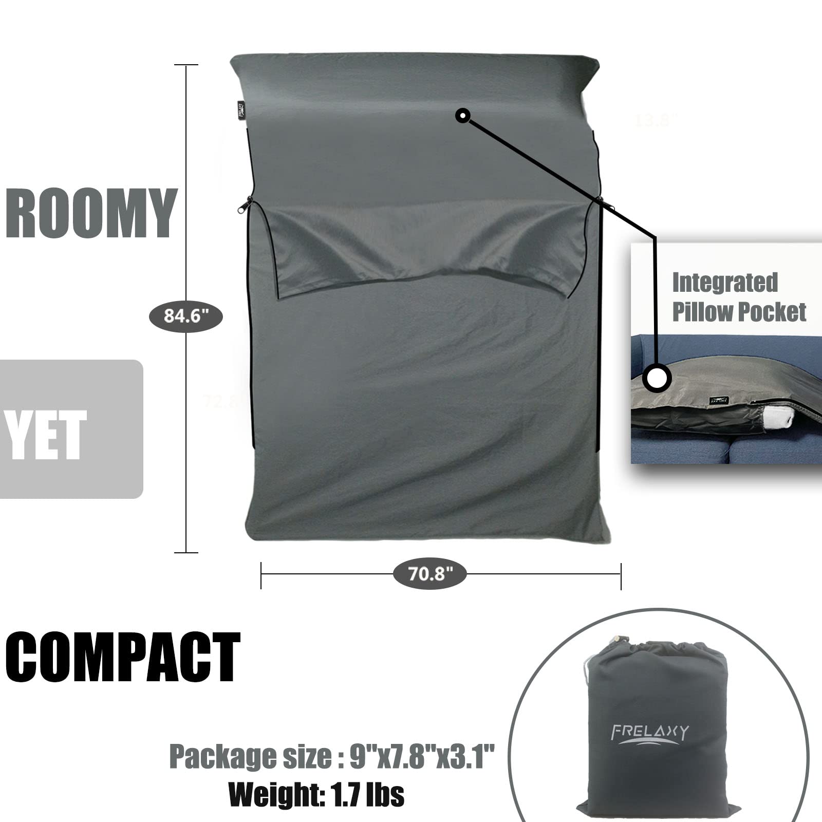 Frelaxy 24 Forro para Saco de Dormir, Unisex