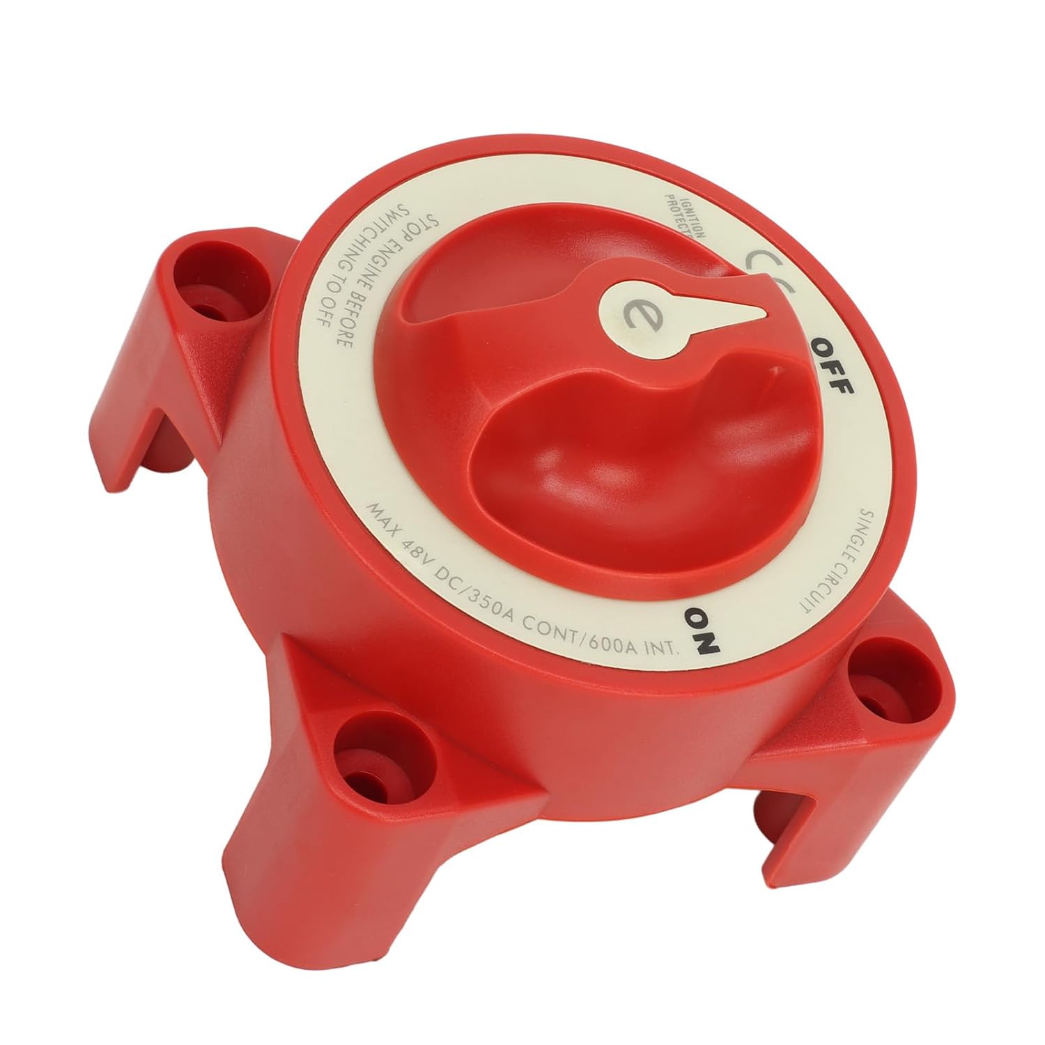 Battery Disconnect Switch 350A 48V 2 Position Bolt Red Heavy Duty Safety Type Marine Battery Selection Switch Suitable for RV, Marine, and Automotive Batteries 9003E (9004E)