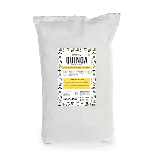 CEREAUSLY Quinoa blanca orgánica a granel Restaurantes Al por mayor Boliviana Royal Sin OMG 25 libras