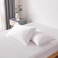 Vista 1 de Bella Coterie - Juego de fundas de almohada de viscosa de bambú de lujo, 100% cultivadas orgánicamente, ultra suave, refrescante, 2 piezas [Blanco]