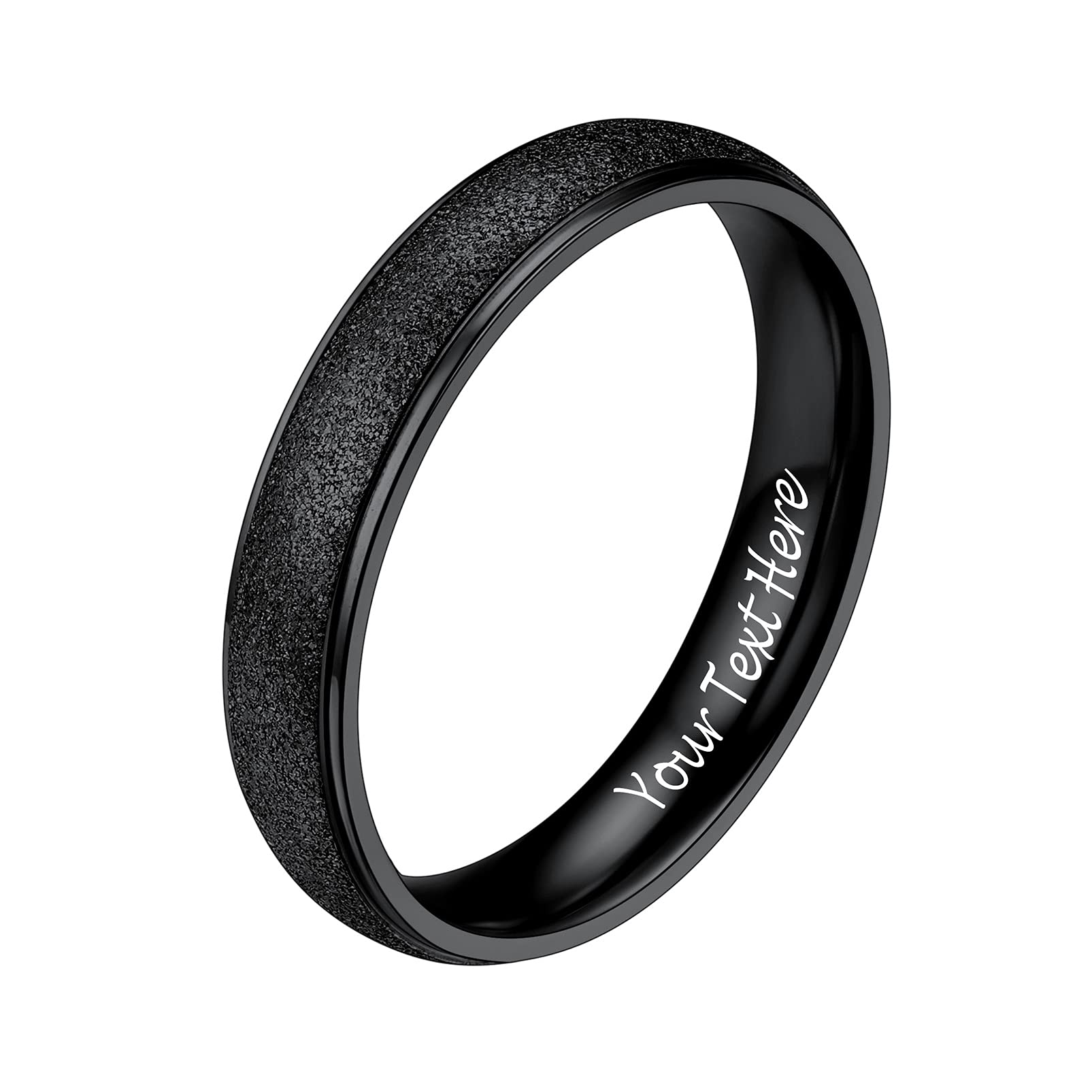 PROSTEELAnillos Dedo Giratorios de Banda Mate 2/4/6/8mm Acero Inoxidable, Minimalista Anillos Spinner Midi Amistad con Varios Tamaños (con Caja de Regalo)