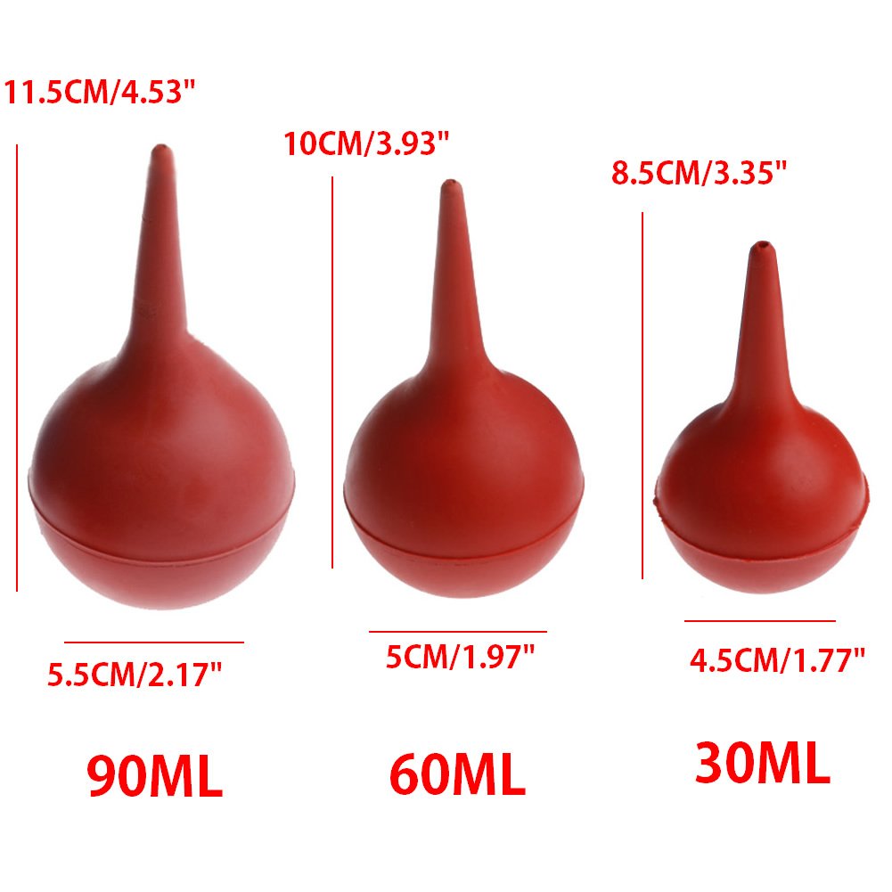 30/60/90/120 ML Outil de Laboratoire Aspiration en Caoutchouc Seringue de Lavage des Oreilles Ampoule à Presser Silicone
