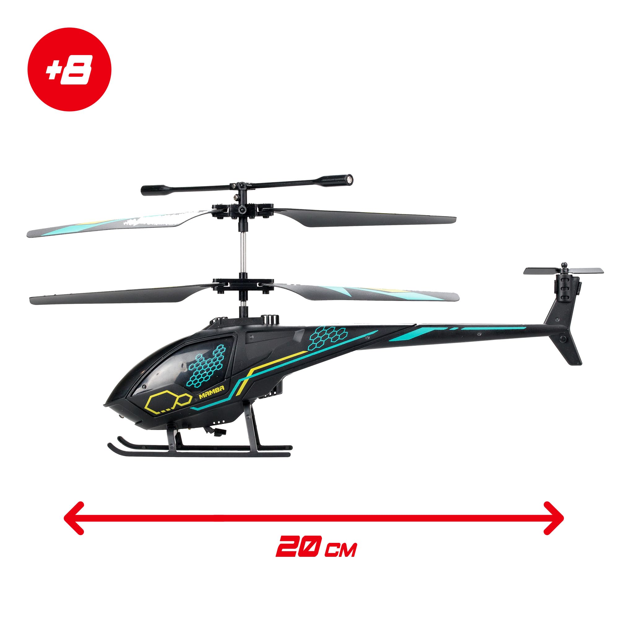 Bizak FLYBOTIC Air Mamba, helicóptero radiocontrol con 2 Canales, con Luces LED, Juguete de fácil Control con Infrarrojos para Principiantes, Regalo a Partir de 8 años de Edad, (62004753)