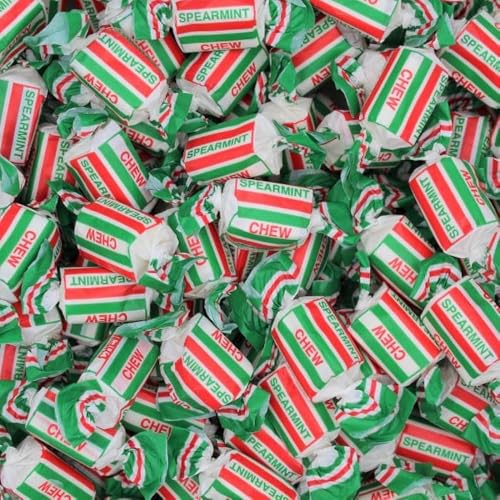 Real Candy Co Spearmint Chew Sweets 1kg Bulk Bag Refreshing Mint-Flavored Chewy Candy Ideal for Parties Events and Sharing