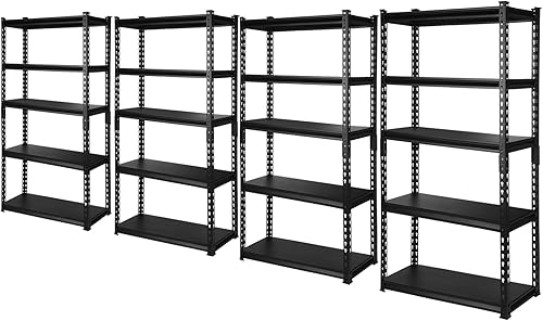 Miniatura 9 de PACHIRA E-Commerce Estantería de garaje de 5 niveles, estante de almacenamiento ajustable resistente para cocina, garaje, oficina, 28 pulgadas de