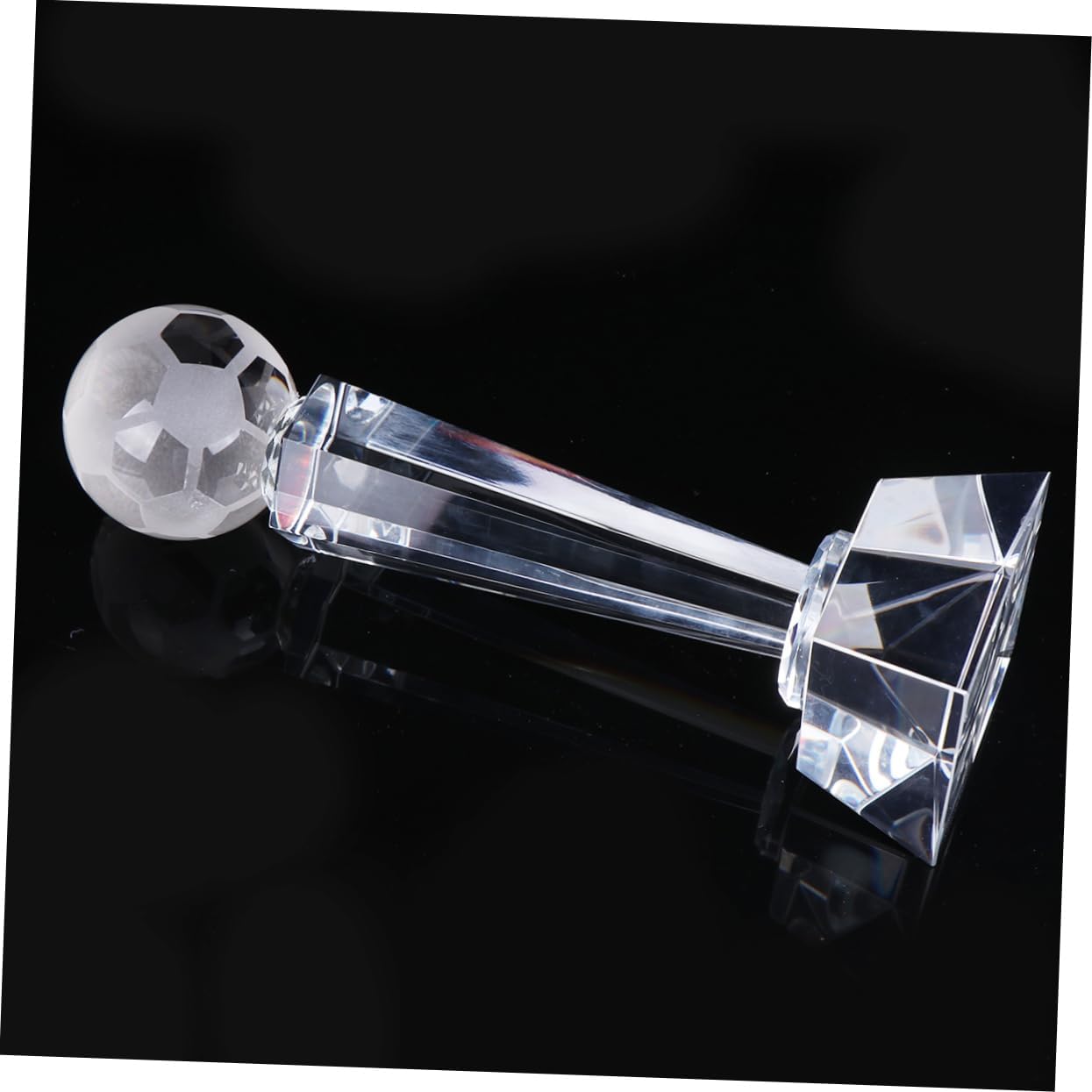 Crystal Soccer Match Trophy Elegant Quartz Design for Tournaments Boys and Girls Awards and Sports Ceremonies and Chic Football Trophy for Celebrating Achievements