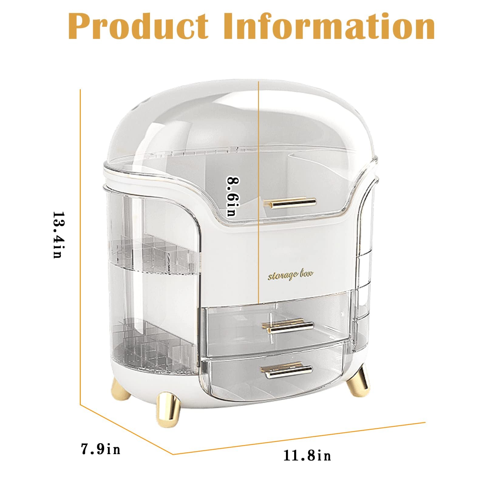 Make Up Aufbewahrung Cosmetic Organizer Kosmetik Schminktisch mit Deckel Schubladen Grosse Kapazität