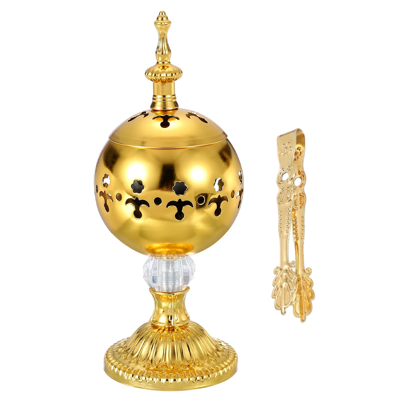 Brûleur d'encens PATIKIL design rond doré 18.5 cm aux finitions soignées