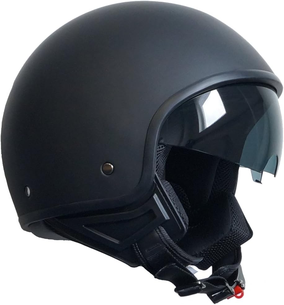 Jet Helmet Motorcycle Helmet Scooter Helmet Motorbike Helmet with Sun Shield Rallox 740d Matte Black S, M, L, XL