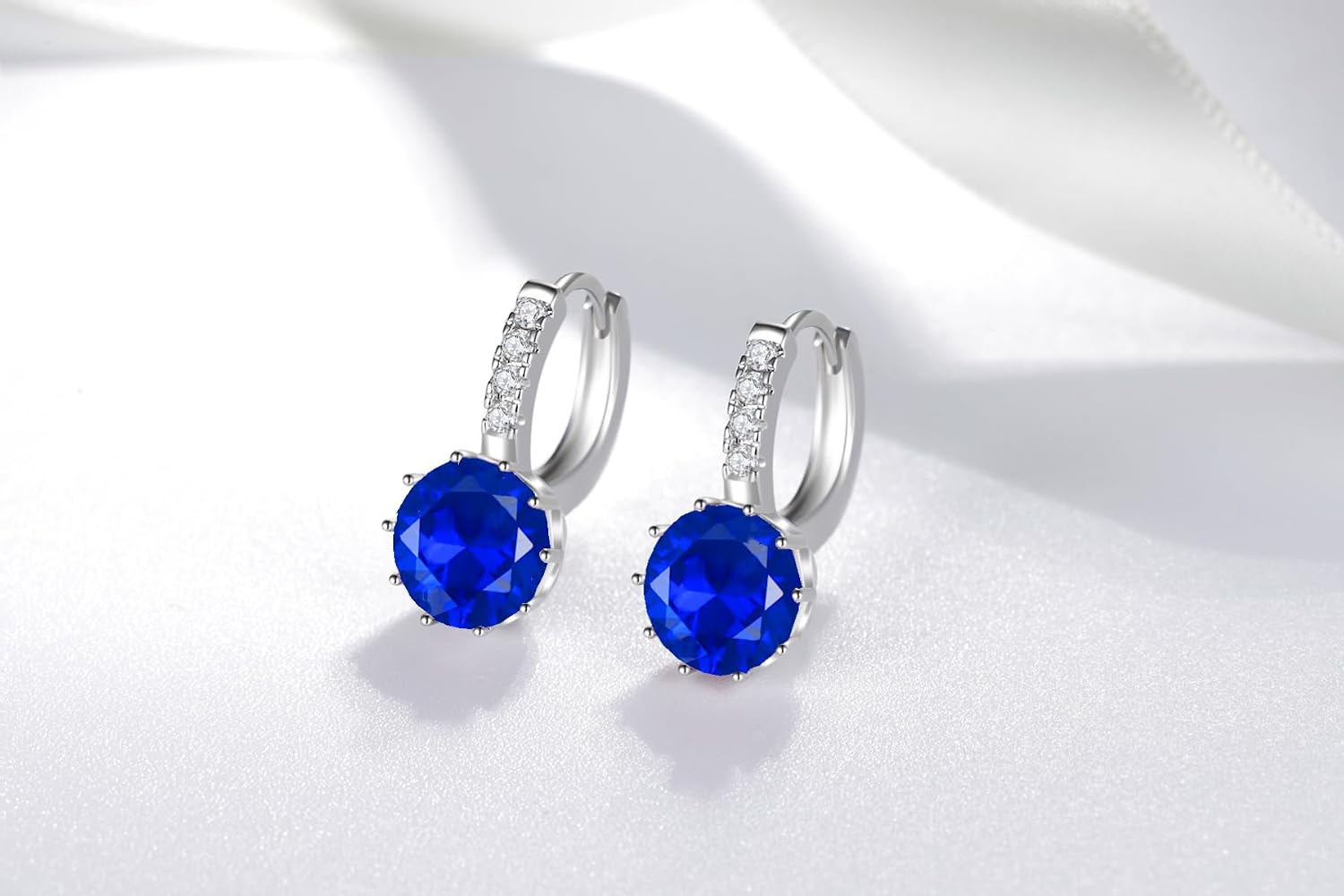 VONSSY Drop Dangle Hoop Earrings, Brilliant 5A Cubic Zirconia, Leverback Hoop Earrings