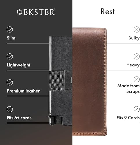 Vista 3 de Ekster Senate - Cartera de cuero para tarjetas - Bloqueo RFID - Acceso rápido a la tarjeta, negro (Nappa Black), Moderno