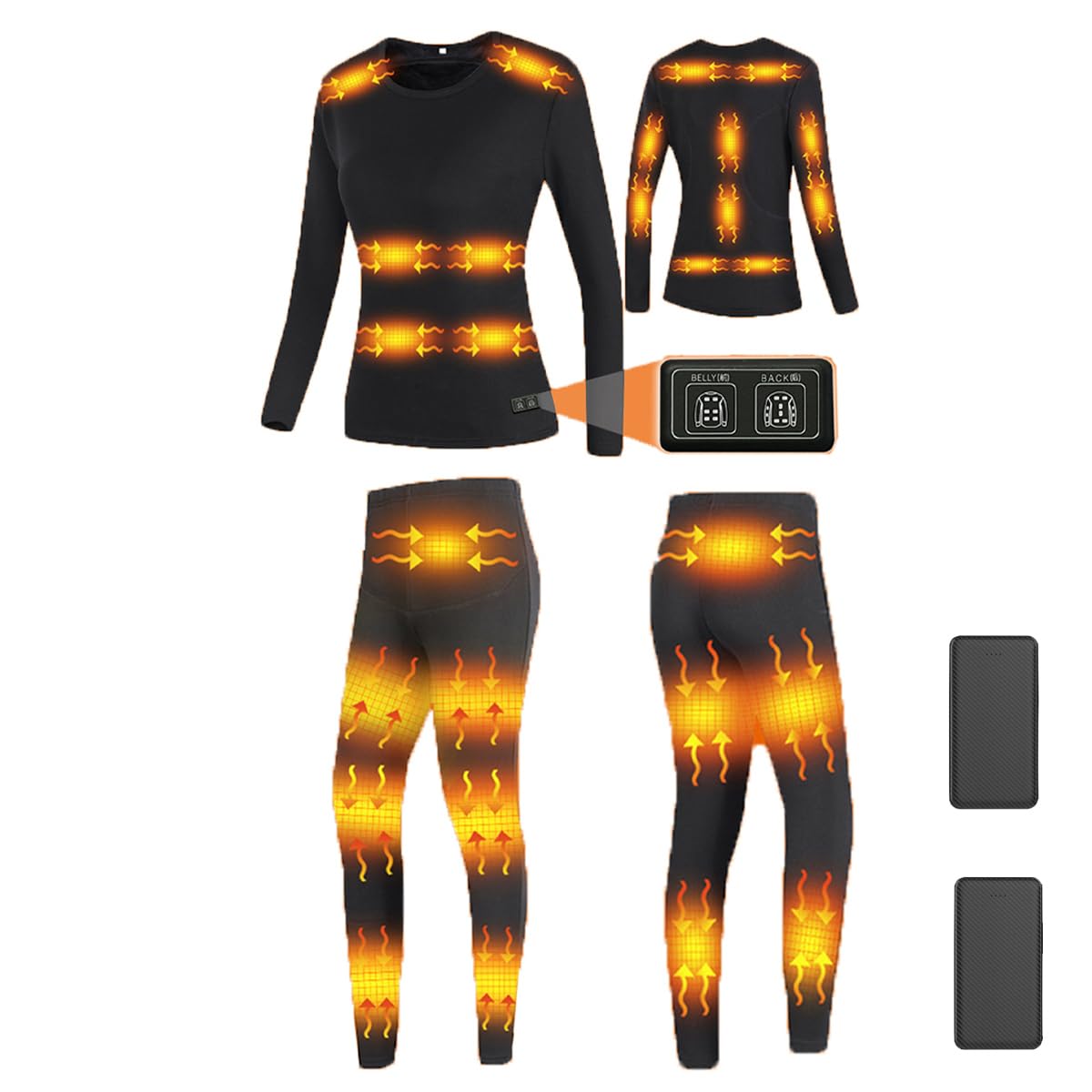 Ropa Interior térmica para Hombre y Mujer, Traje de 28 Zonas, Ropa Interior térmica eléctrica USB, Camisa y Pantalones con Forro Polar, Parte Superior e Inferior.