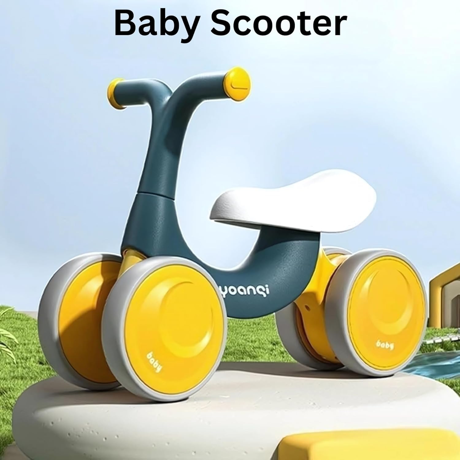 Balance Bike Baby for 1-2 Year Old Boys Girls,12-36 Month Toddler Best First Birthday Gift Children Walker,Train Your Baby from Standing to Walking-(Teal), Rigid, Balance Bike, 14.9 X 21.65 Inches - Image 3 thumbnail