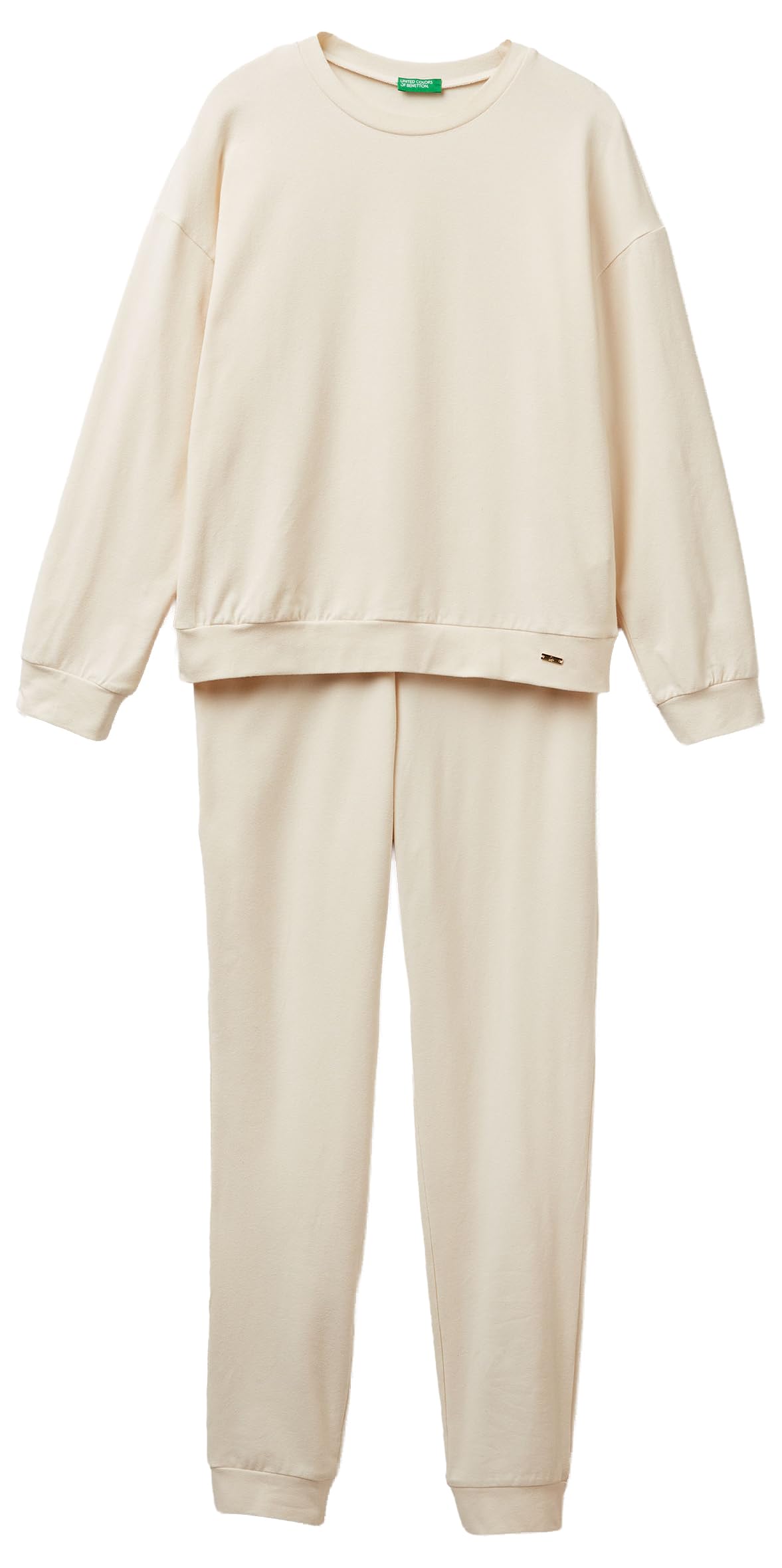 United Colors Of Benetton Pigiama Intero In Cotone | Maglia E Pantaloni, Costina Allover, Multicolor, Taglia M - 5