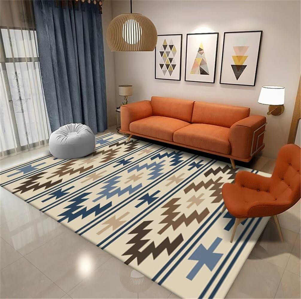 Moquette couloir bleu et tapis tapis grande taille pour entrée moderne