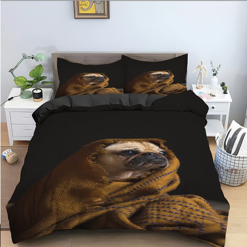 Housse de couette 220x240 chien noir pour une chambre adulte cocooning
