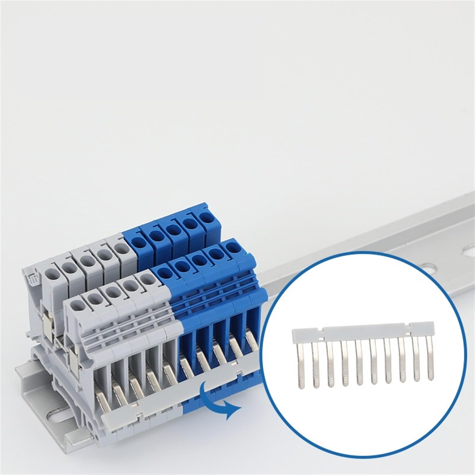 1Pc EB10-5 Wiring Jumpers for UK3N MBKKB2.5 UKK/UKKB3 Connector EB 10-5 DIN Rail Terminal Block Accessories Insertion Bridge(for UK 3N)