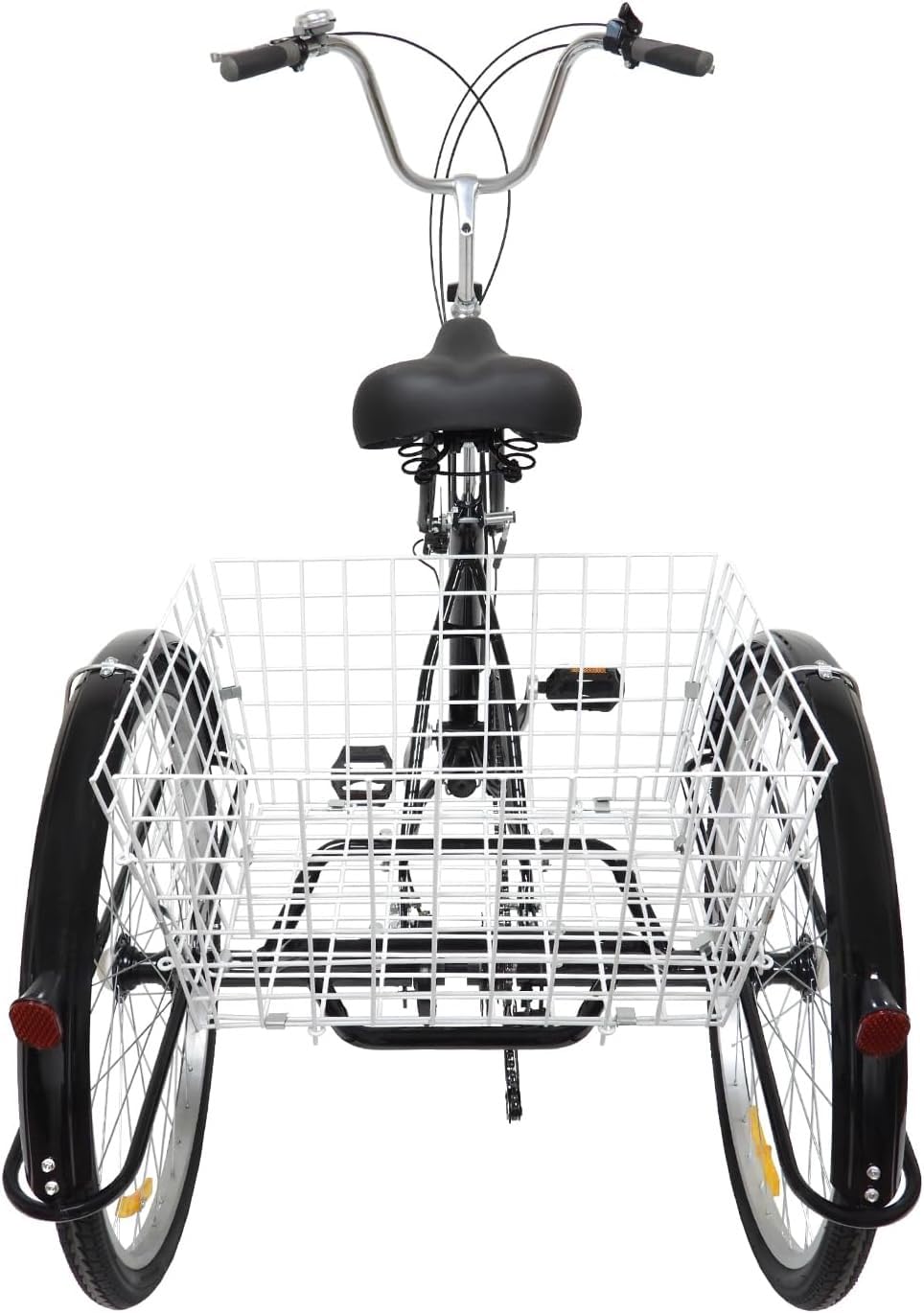 26 Zoll-Dreirad Für Erwachsene, 6 Gang Dreirad Mit Einkaufskorb, 3 Rad Fahrrad Dreirad Für Erwachsene, City Bikes, Schwarz 26inch