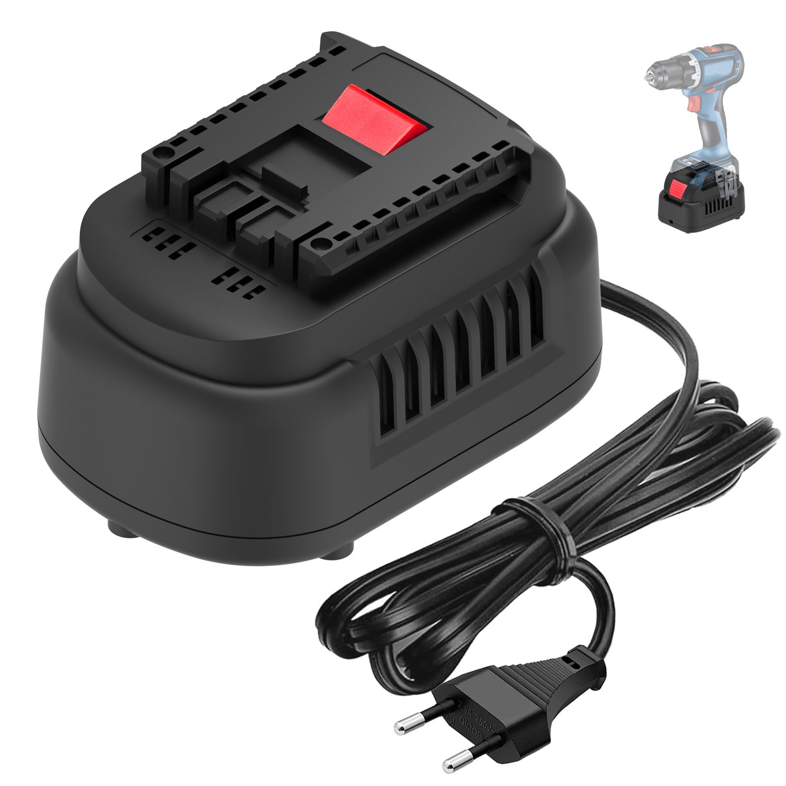 Convertisseur CA CC 230 V vers 18 V 500 W Adaptateur d'alimentation pour outils électriques Bosch Professional 18 V GBA avec câble d'alimentation de 1,8 m, bloc d'alimentation pour perceuse sans