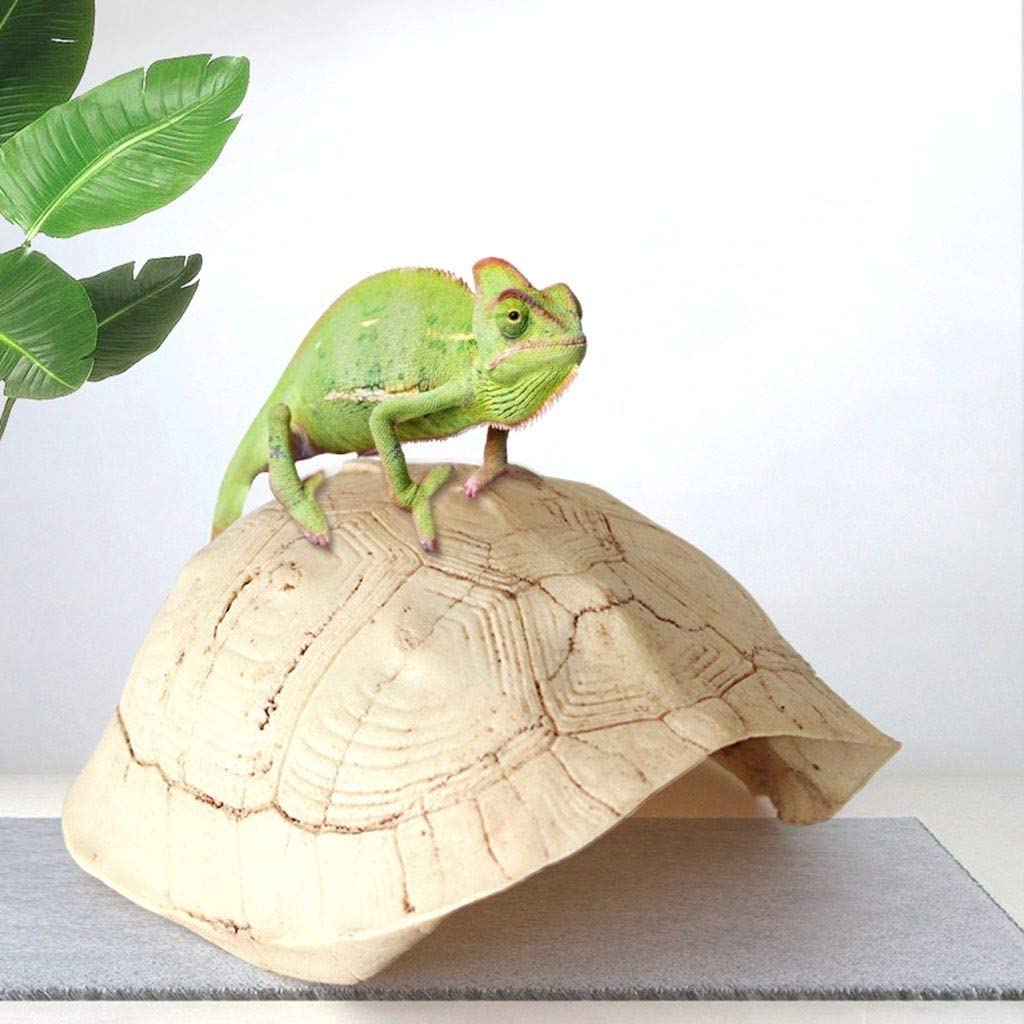 Escondite de caparazón de Tortuga de simulación, escondite de Caja de Reptiles de Acuario de Anfibios - Decoración de Esquina de hábitat escondites de Tortugas de Serpiente Lagarto
