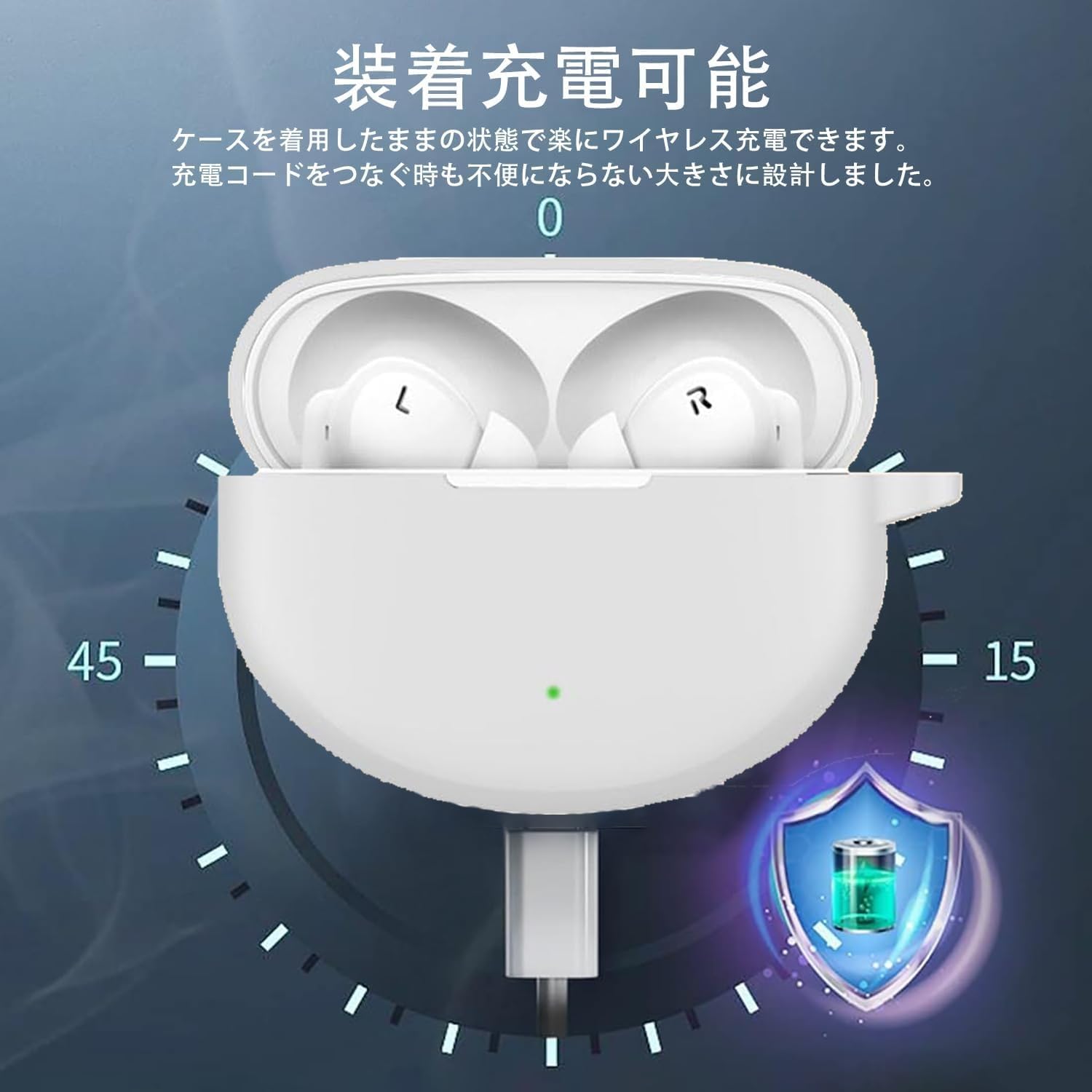 Dl3 Mobilak Compatible with Oppo Enco Air3 Pro Case Cover, Soft Silicone Shockproof Protective Case Wireless Earbuds with Carabiner, Front LED Visible (White)
