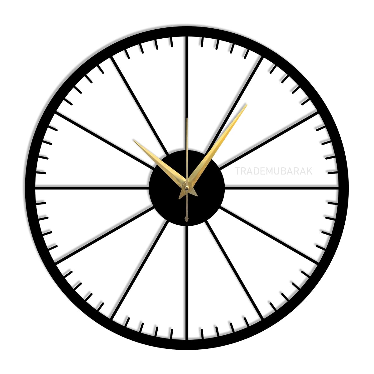 - Wall Clock Metal Wall Hanging Minimalist Watch 15.5 Inch Big Size for Living Room, Bedroom, Home & Office Decoration Elegant, Modern, Unique and Oversized Decor & Gift Item -Black (Design 2)