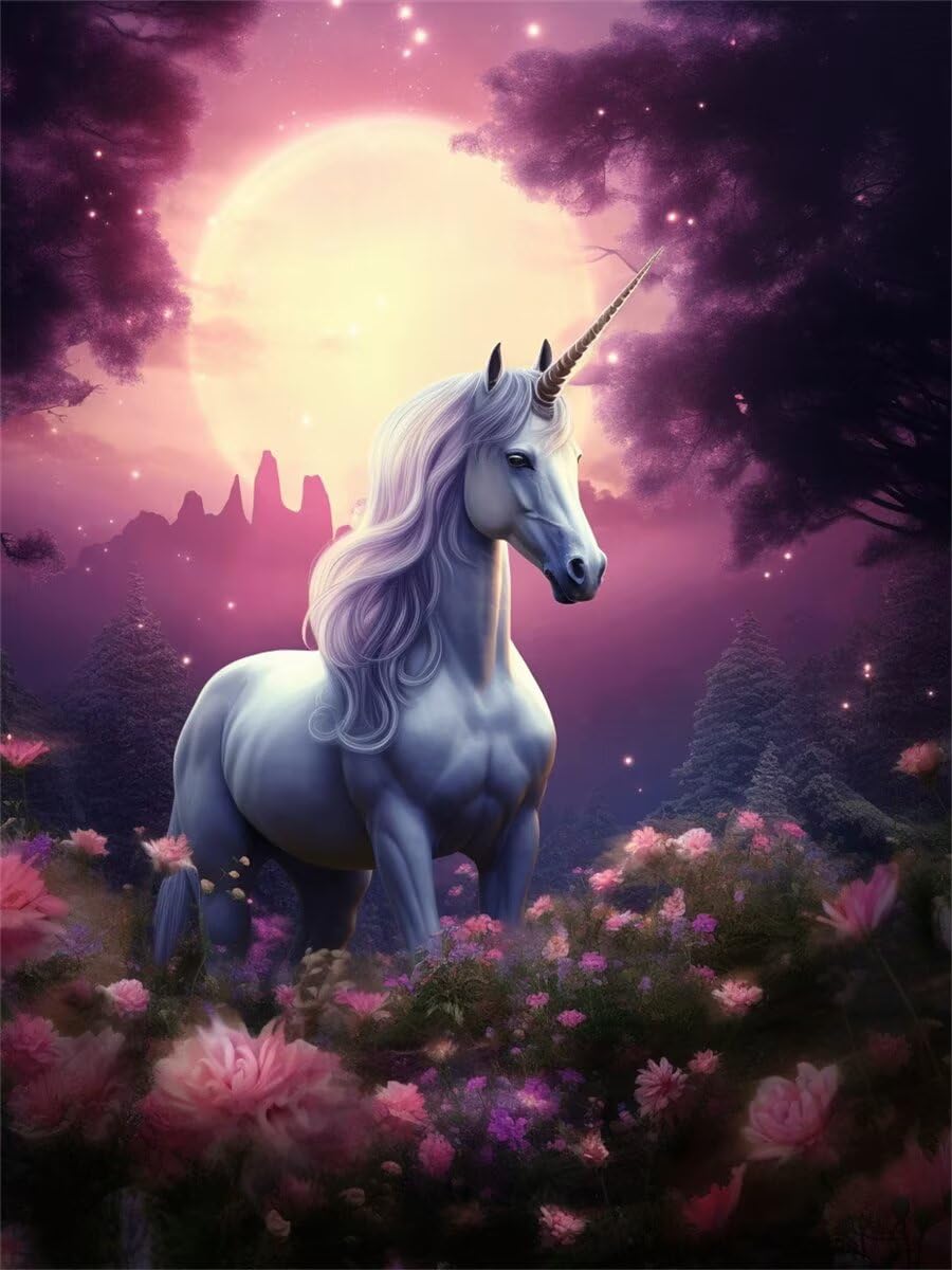 Peinture diamant 5D grand format 60x80 cm toile haut de gamme motif cheval en strass résine
